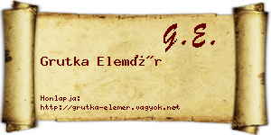 Grutka Elemér névjegykártya